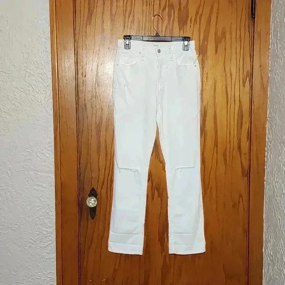 Hudson Thalia Distressed Straight Leg Ankle Jeans Women's - Picture 1 of 5